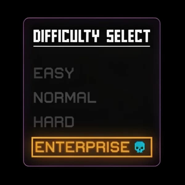 DIFFICULTY SELECT: ENTERPRISE (HARD MODE)